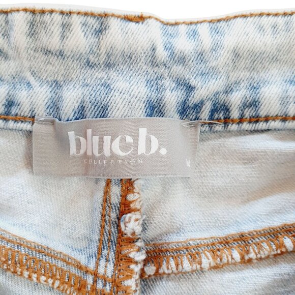 Blue b. Womens Jeans Medium Light Blue Wide Leg Cotton Blend Embedded Studded - Picture 8 of 10